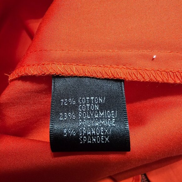 Lafayette 148 NY Orange Ruched Button Up Shirt 12 Structured Stretch Office - Picture 5 of 11